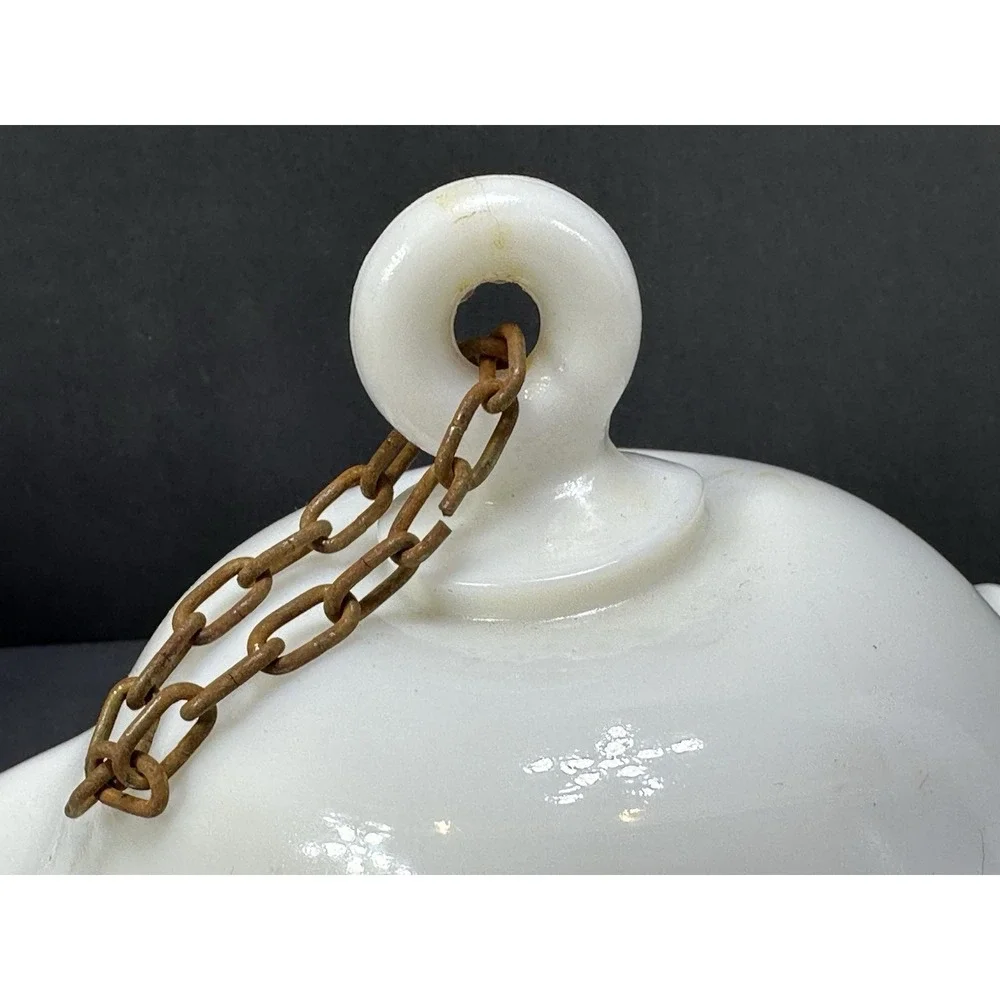 Antique‎ Vintage Victorian Milk Glass Oil Lamp Smoke Bell 6